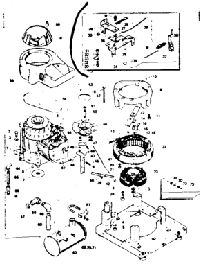 Engine & Alternator Assembly Diagram and Parts List for 580323021  Craftsman Engine