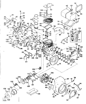 Basic Engine Diagram and Parts List for 143572032  Craftsman Engine