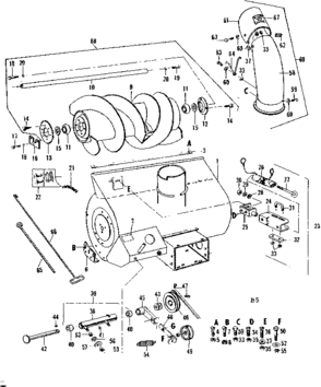 Auger  Assembly Diagram and Parts List for 842260062  Craftsman Snow Blower