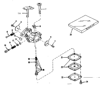 Carburetor Diagram and Parts List for 143122321  Craftsman Engine
