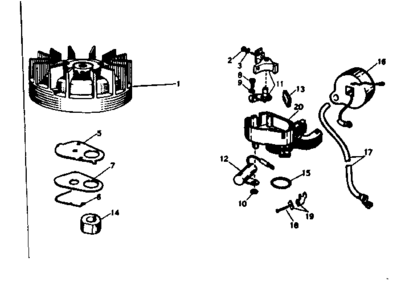 Part Location Diagram of 610634 Craftsman Core brake