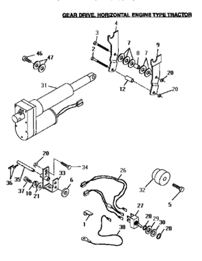 Gear Drive Diagram and Parts List for 917242440  Craftsman Lawn Tractor