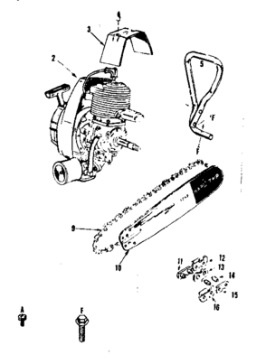 Engine/chian And Guide Bar Diagram and Parts List for 91760057  Craftsman Chainsaw