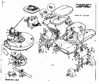 Page A Diagram and Parts List for 1318110  Craftsman Lawn Tractor