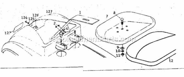 Page B Diagram and Parts List for 1318220  Craftsman Lawn Tractor