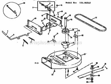 Page C Diagram and Parts List for 13196315  Craftsman Lawn Tractor