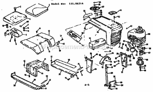 Page A Diagram and Parts List for 13196316  Craftsman Lawn Tractor