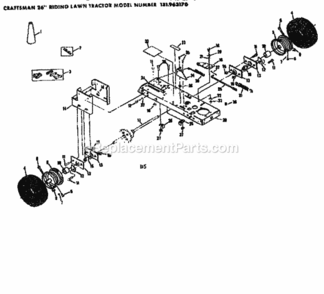 Page B Diagram and Parts List for 131963170  Craftsman Lawn Tractor