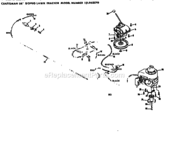Page E Diagram and Parts List for 131963170  Craftsman Lawn Tractor