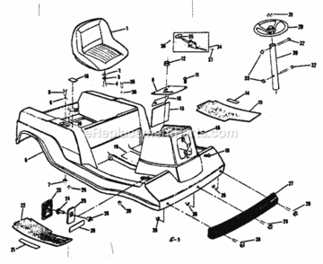 Page D Diagram and Parts List for 131963232  Craftsman Lawn Tractor