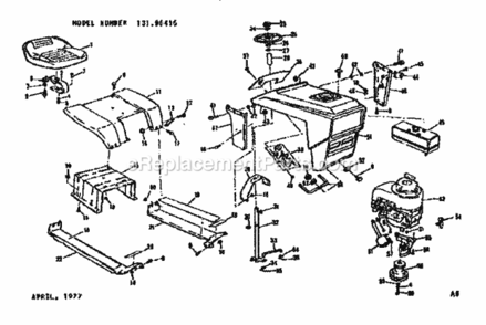 Part Location Diagram of 64267 Craftsman Steering Shaft