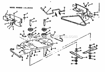 Page C Diagram and Parts List for 13196465  Craftsman Lawn Tractor