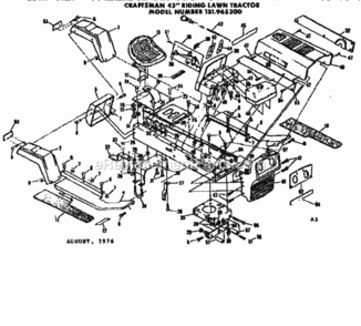 Page A Diagram and Parts List for 131965300  Craftsman Lawn Tractor