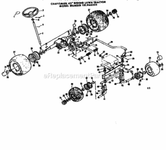 Page C Diagram and Parts List for 131965300  Craftsman Lawn Tractor