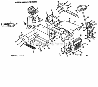 Page A Diagram and Parts List for 13196892  Craftsman Lawn Tractor