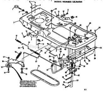 Part Location Diagram of 72379 Generac Upr brng car