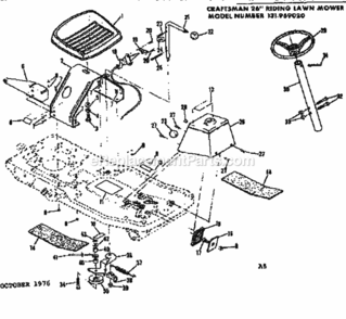 Page A Diagram and Parts List for 131969020  Craftsman Lawn Tractor