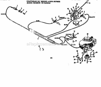Page E Diagram and Parts List for 131969020  Craftsman Lawn Tractor