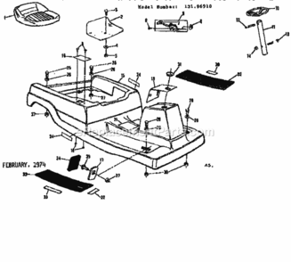 Page A Diagram and Parts List for 13196910  Craftsman Lawn Tractor