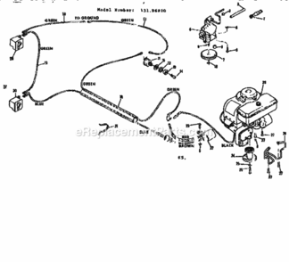 Page E Diagram and Parts List for 13196910  Craftsman Lawn Tractor