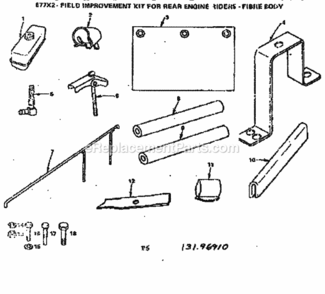 Page F Diagram and Parts List for 13196910  Craftsman Lawn Tractor