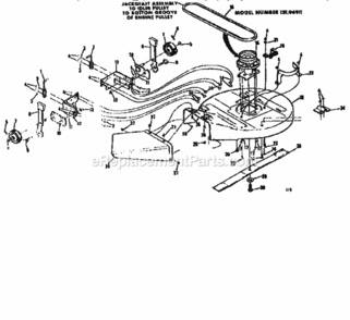 Page D Diagram and Parts List for 13196911  Craftsman Lawn Tractor
