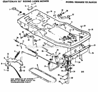 Page B Diagram and Parts List for 131969120  Craftsman Lawn Tractor