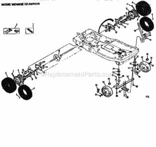 Page C Diagram and Parts List for 131969220  Craftsman Lawn Tractor