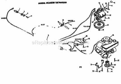 Page E Diagram and Parts List for 131969220  Craftsman Lawn Tractor