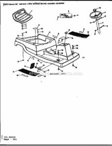 Page A Diagram and Parts List for 13196930  Craftsman Lawn Tractor