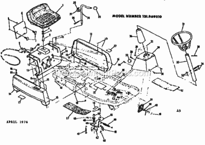 Page A Diagram and Parts List for 131969310  Craftsman Lawn Tractor