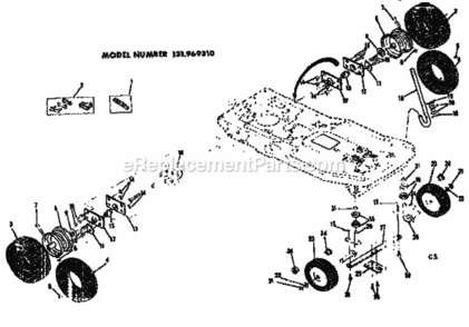 Page C Diagram and Parts List for 131969310  Craftsman Lawn Tractor