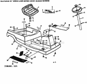 Page A Diagram and Parts List for 13196940  Craftsman Lawn Tractor