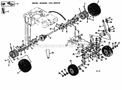 Page C Diagram and Parts List for 13196940  Craftsman Lawn Tractor