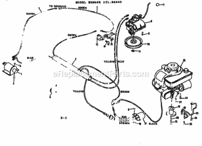 Page E Diagram and Parts List for 13196940  Craftsman Lawn Tractor