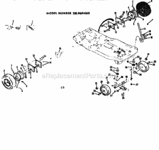 Page C Diagram and Parts List for 131969460  Craftsman Lawn Tractor
