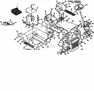 Page A Diagram and Parts List for 13196950X  Craftsman Lawn Tractor