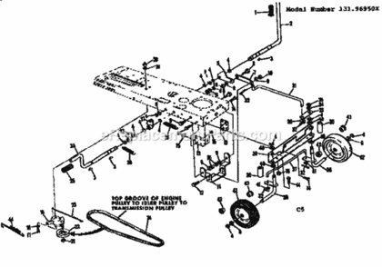Page C Diagram and Parts List for 13196950X  Craftsman Lawn Tractor