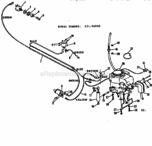 Page E Diagram and Parts List for 13196960  Craftsman Lawn Tractor