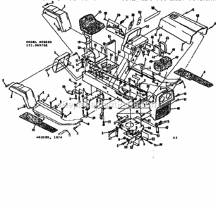 Page A Diagram and Parts List for 13196970X  Craftsman Lawn Tractor