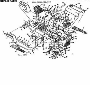 Page A Diagram and Parts List for 13196970  Craftsman Lawn Tractor