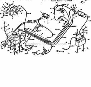 Page E Diagram and Parts List for 13196970  Craftsman Lawn Tractor