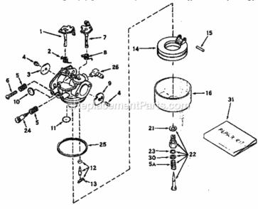 Part Location Diagram of 631780 Craftsman Spring, Choke Return