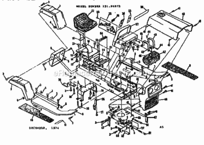 Page A Diagram and Parts List for 13196972  Craftsman Lawn Tractor