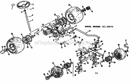 Page C Diagram and Parts List for 13196972  Craftsman Lawn Tractor