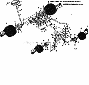 Page C Diagram and Parts List for 13196990  Craftsman Lawn Tractor