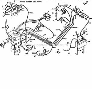 Page E Diagram and Parts List for 13196991  Craftsman Lawn Tractor