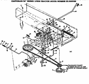 Page B Diagram and Parts List for 131969930  Craftsman Lawn Tractor