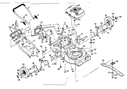 Mower Deck Diagram and Parts List for 131974310  Craftsman Lawn Mower