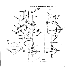 Carburetor Diagram and Parts List for 143564052  Craftsman Engine